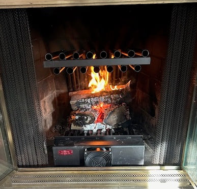 Small Double Row tubular dual blower fireplace grate heater