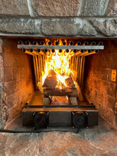 Large double row tubular blower fireplace grate heat exchanger