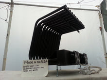 Large double row tubular blower fireplace grate heat exchanger