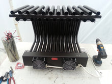 Large double row tubular blower fireplace grate heat exchanger